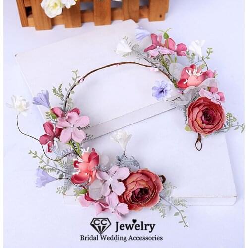 CC Women Flower Hairbands Wedding Accessories Engagement Hair Ornaments Bridal Headpiece Forest Style Romantic Headbands 58455