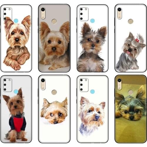 Black tpu Case For Honor 8a Prime 8s 9 10X Lite 9A 9C 9X Premium Pro 9S Case Cover Yorkshire terrier dog