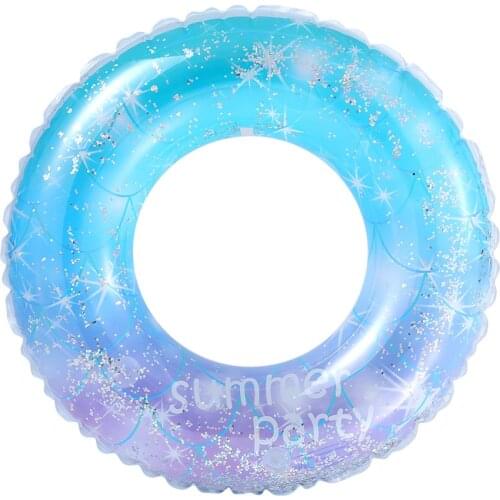 Rooxin Childrens Inflatable Swimming Ring Sequins PVC Rubber Ring Adult Swimming Ring Pool Floating Summer Beach Party Toy