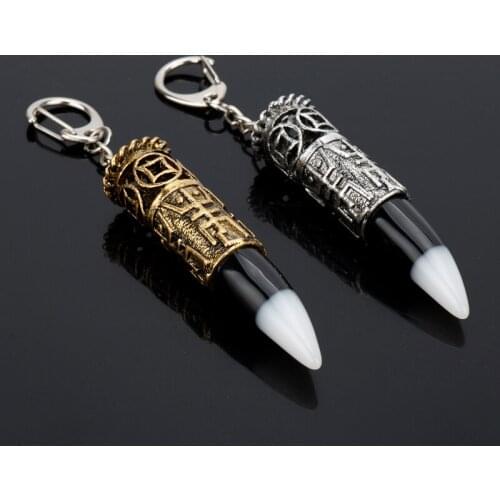 Dongsheng Newest Wolf Tooth Keychain Tomb Notes Carved Dragon Tooth Pendant Keyrings for Women Men Bag Car Key Chain-50