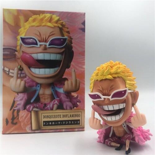 FigureCrazy Donquixote Doflamingo Q Sitting Despise Ver. PVC Action Figures Luffy Fighter Collectibles Model 11cm