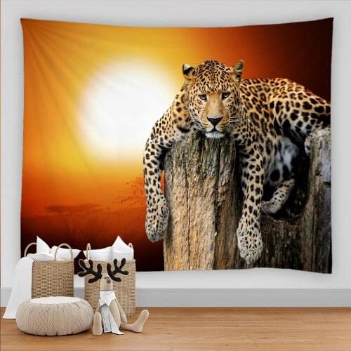 Leopard Tapestry Mandala Animal Tapestry Wall Hanging Hippie Tapestries Wall Cloth Carpet Bed Cover Home Decor