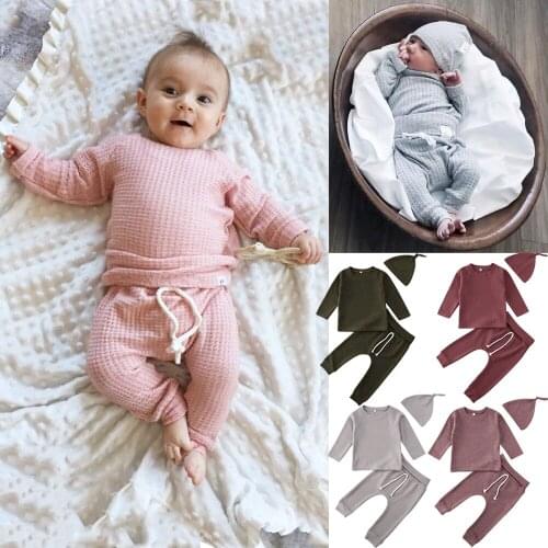 0-24M Newborn Infant Baby Boy Girl Clothes Set Soft Long Sleeve T shirt + Pant outfits Casual Baby Costumes