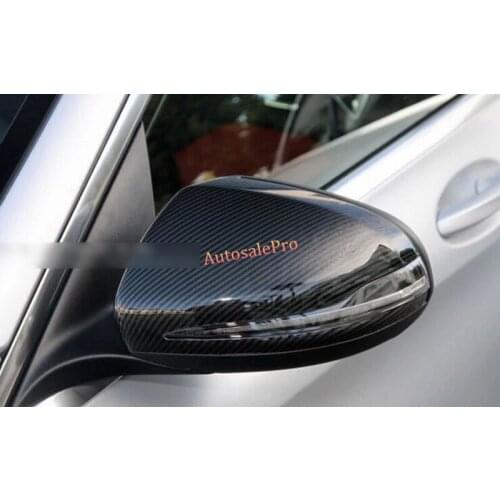 Left hand drive Carbon fiber side Door Rearview Glassmirror cover Trim For Mercedes Benz C Class W205 2014-2015