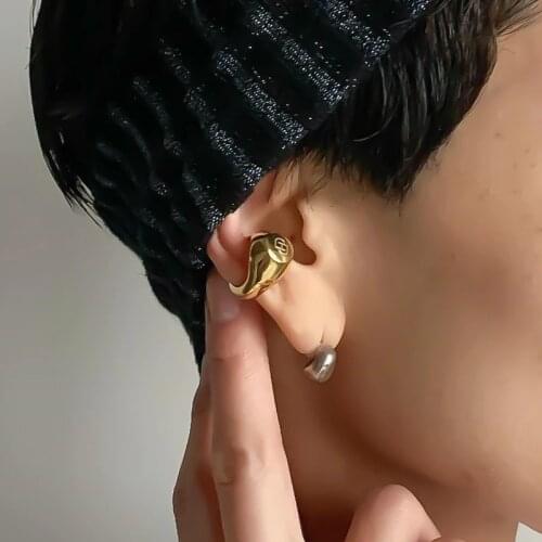 DHEYGERE Metal Ear Bone Clip Personality Niche Design High Sense of No Piercing Trend Earrings Ins Men and Women Jewelry Gifts