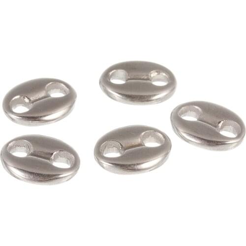 10pcs 11x14mm Rhodium Color 316L Stainless Steel Metal Stamping Blanks Connectors for Charm Bracelets Jewelry Making