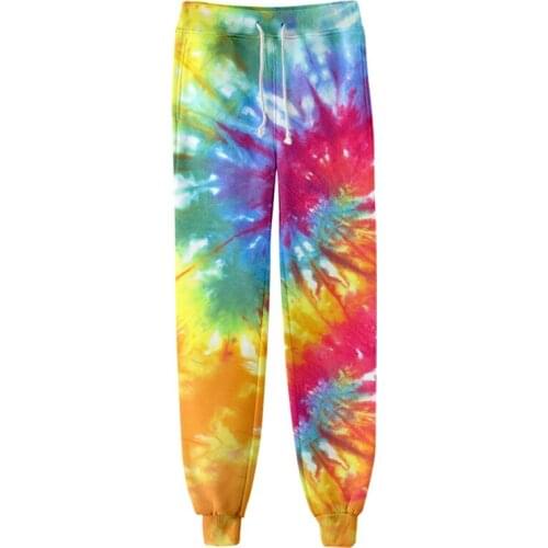 2021 Hot Sale 3D Print Tie Dye Pink and Green Pants Fashion Harajuku Men Trousers Streetwear Men/Women Sweatpants