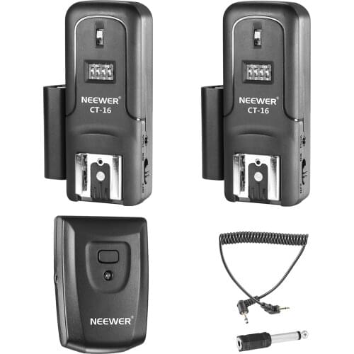 Neewer 16 Channels Wireless Radio Flash Speedlite Studio Trigger Set, Including (1) Transmitter and (2) Receivers Fit for Canon