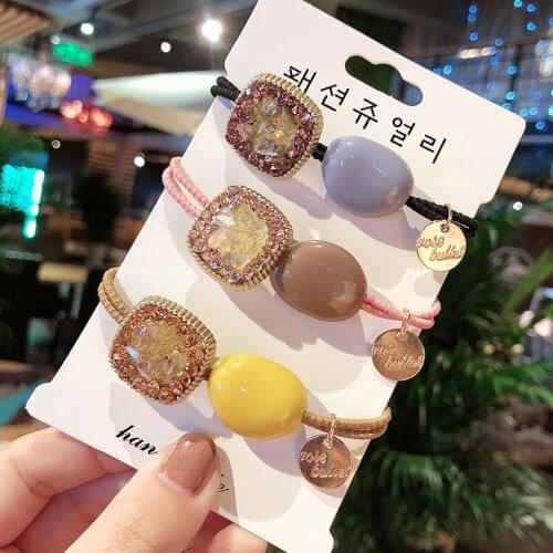 New Hair Rope Fashion Pop Crystal Girl Tie Hair Band Wild Personality Hair Ring Headwear Female Jewelry Head Jewelry Wholesale