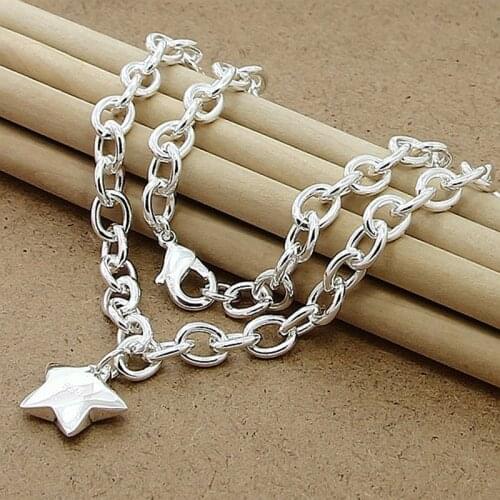 New Arrival Silver 925 Jewelry Necklace Classic Five-Pointed Star Necklace Pendant Charm Jewelry Free Shipping