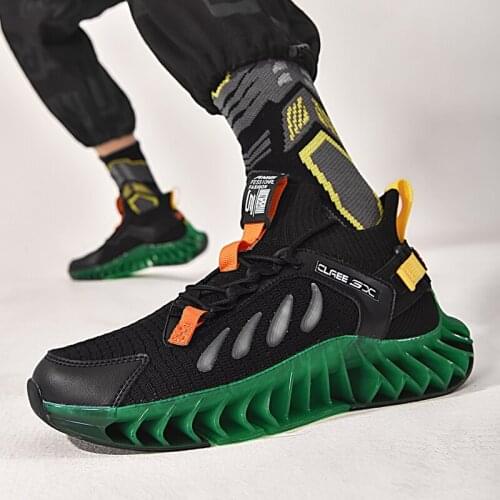 New Trendy Blade Running Shoes for Men Breathable Mesh Sneakers Antiskid Damping Outsole Sport Shoes Training Zapatillas Hombre