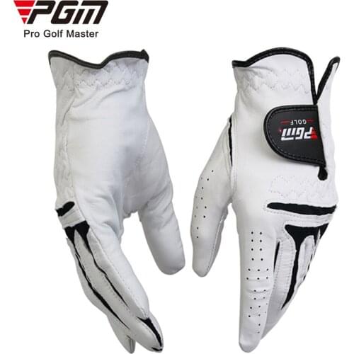 PGM Genuine Leather golf glove men Left & Right Hand High Quality Anti-slip Golf Sport Glove Soft Breathable Accessories