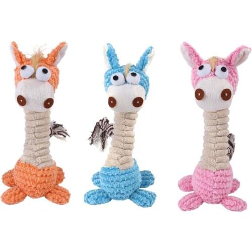 Plush Giraffe Dog Squeaky Chew Toys Funny Small Large Dogs Interactive Bite Resistant Toy Puppy Pets Accessories