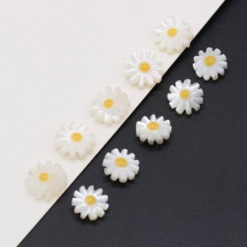 Natural Shell Beads Sunflower Sea Mother of Pearl Loose Beads For Jewelry Making DIY Earring Necklace Accessories