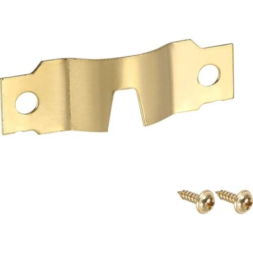 Uxcell Picture Hanger Plate, 48mm x 15mm U Type Hook for Frames with Screws, 10 Pcs (Golden)