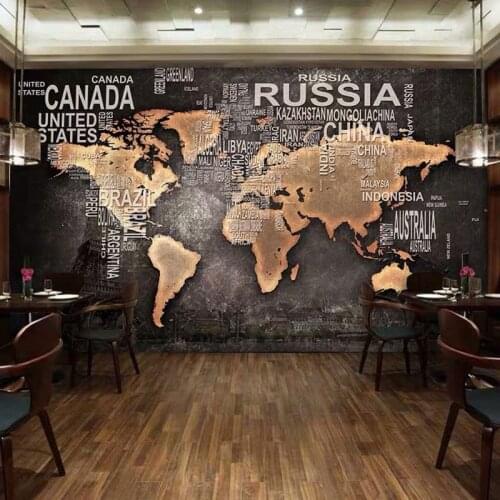 Custom Mural Wallpaper 3D Archaic World Map Photo Wall Painting Restaurant Cafe Bookstore Background Wall Decor Papel De Parede
