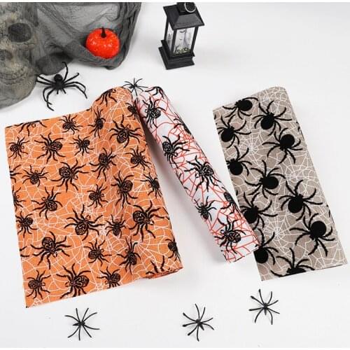 Halloween Tablecloth Spider Bats Spider Web Printed Line Linen Innovative Halloween Desktop Decoration for Parties TS2