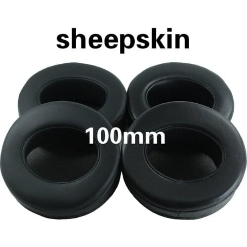 Luxury Sheepskin Replacement Earpads Beveled 100mm General Leather Memory Foam Ear Pads Cushion for Denon Akg Razer Headphones