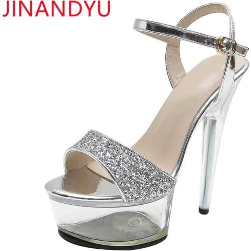 Silver Gold Heels Platform Sandals Bling Sandals Women Summer Shoes High Heels Fashion Ladies Shoes and Sandals Stiletto Heels