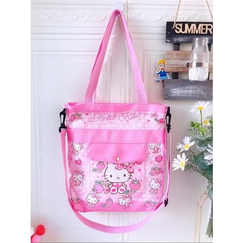 Sanrio hello kitty cartoon canvas shopping bag children shoulder bag girl boy messenger bag student tutoring bag handbag