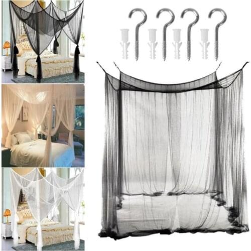 Summer Black/ White Mosquito Net Elegant Lace Netting Quarto Doors For Double King Size Bed Protection Children