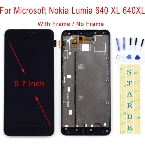 STARDE Replacement LCD For Microsoft Nokia Lumia 640 XL 640XL LCD Display Touch Screen Digitizer Assembly Frame 5.7"