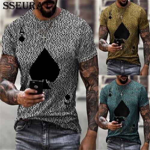 SSEURAT Summer New Black Mens T-shirt Fashion Print Vintage Casual Streetwear Short-sleeved T Shirt For Men Tops Clothes