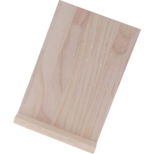 Solid Wood Handmade Jewelry Display Stand Organizer Storage Rack 60 Holes