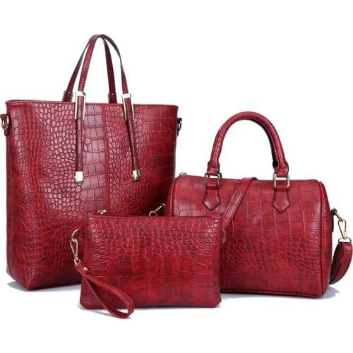 New womens crossbody bag fashion lady handbag crocodile 3 piece set bag womens luxury shoulder bags for female composite bag