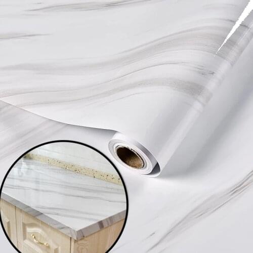 Wallpaper Vinyl-Film Room-Decor Marble Vinyl Film Wallpaper Self Adhesive Waterproof Wall Sticker for Bathroom Kitchen Furniture