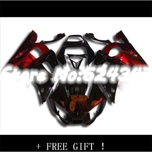 Injection Red gloss black Fairing kit For YZF-R6 YZF R6 1998 1999 2000 2001 2002 YZFR6 R6 98-02 Motorcycle Fairings set