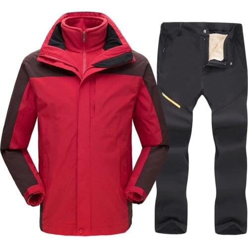 Winter Thick Warm Mens Ski Suit Waterproof Windproof Skiing and Snowboarding Jacket Pants Set Men Snow Costumes Outdoor Wear