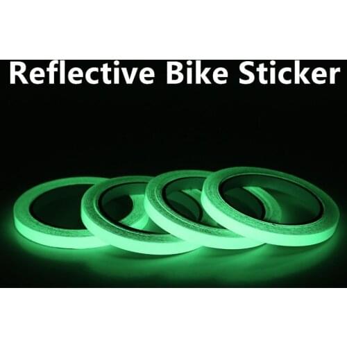 1PC New Reflective Bike Stickers Cycling Fluorescent Reflective Tape MTB Bicycle Adhesive Tape Cycling Decor Bicycle Accessories