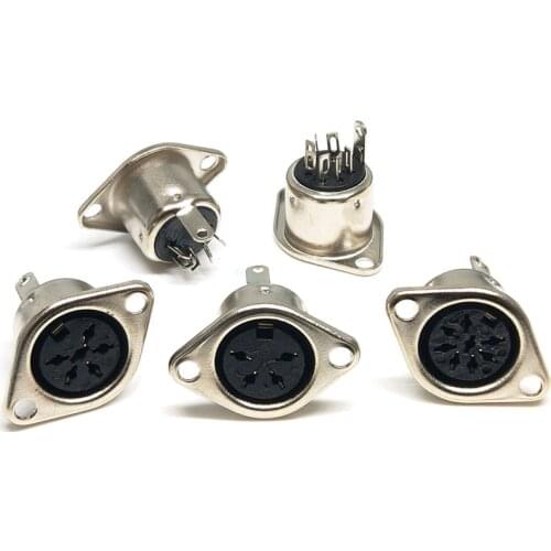 10Pcs Computer Keyboard Socket 3P 4P 5P 6P 7P 8P DIN S Terminal Connector Female Jack Mount Adapter Solder MIDI Cable Connector