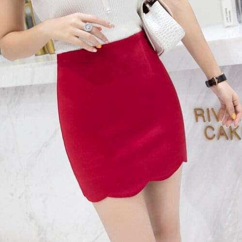 2020 Fashion Wave-like Mini Skirt Women Office Formal High Waist Pencil Skirts Spring Summer Womens Package Hip Skirt