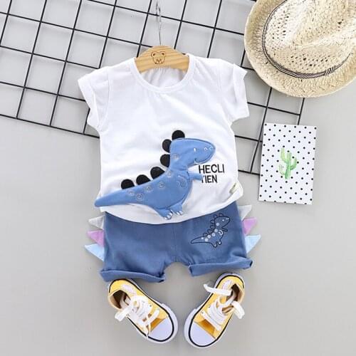 2021 Baby Boys Clothes Short Sleeves Cartoon Sport Suit Kids Clothes 2Pcs Outfits Set Toddler Girl Clothes For Children Clothing