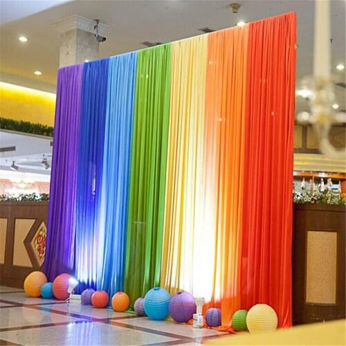 3MX3M 3MX4M 3MX6M 4MX8M Rainbow color Ice Silk Wedding Backdrop Colourful Wedding Background wedding Party Decoration supplies