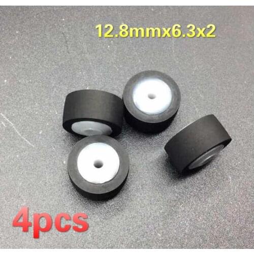 4pcs 12.8mmx8.2x6.3x2 for walkman wheel belt pulley rubber audio pressure recorder cassette deck pinch roller tape Stereo player