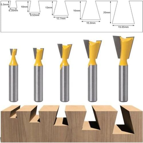 Woodworking Milling Cutter Small Dovetail Knife Slotting Knife Tenon Knife Woodworking Engraving Slotting Knife 5pc