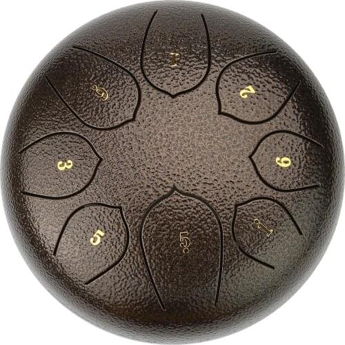 6 Inch Steel Tongue Drum Set 8 notes Hand Pan Drum Ethereal Rhythm Drum with Sticks Carrying Bag Percussion Instruments TD01