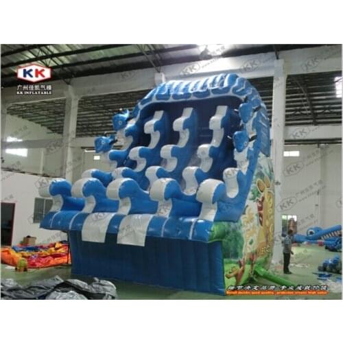 Cuatom Made Size Wave Commercial Inflatable Slide For Metal frame Swimming Pool