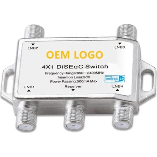 DVB-S/S2 4 in 1 DiSEqc 2.0 Switch best signal Multi-Switch Splitter Connect 4 LNB antenna dish For Satellite Receiver HD tv box