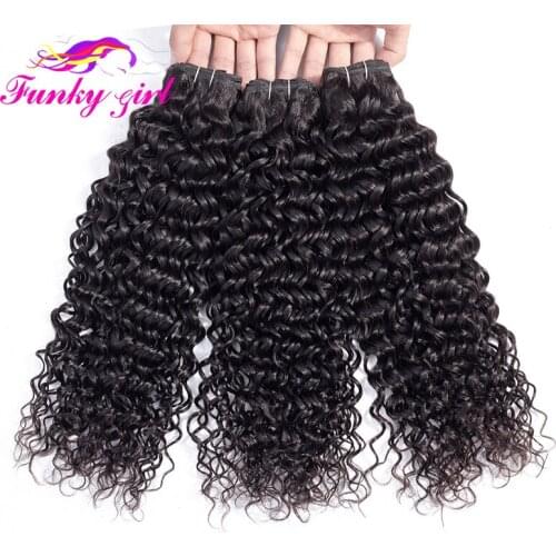 Funky Girl Water Wave Hair Weave Bundles Malaysia Human Hair Extensions 1/3/4 Bundles Deals Non-Remy Hair Natural Color 8-30inch