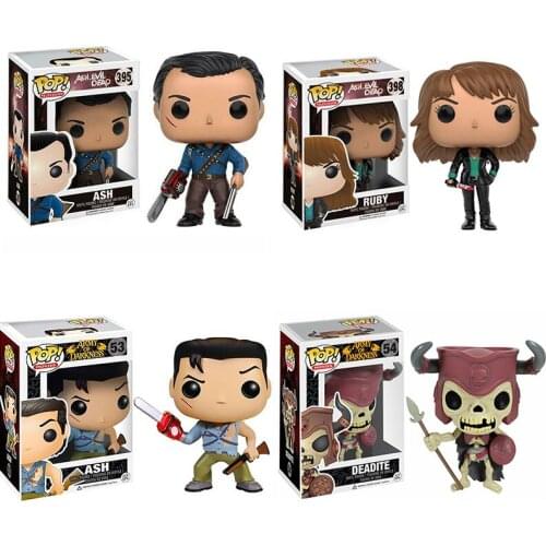 Funko pop Horror Movie Series The Evil Dead Vinyl Figure # 53 Ash #54 Deadite #395 Ash #398 Ruby Action Figure Toys Gifts