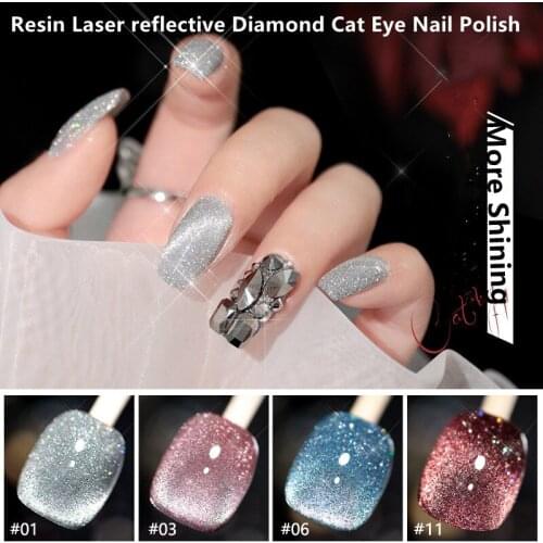Make up UV Gel Nail Polish Resin Laser reflective Diamond Cat Eye Varnishes Hybrid Nails 10ML