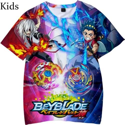 New 3D Beyblade Burst Evolution Pop Children Casual Boys Girls Short Sleeve T-Shirt Summer Childrens popular casual 3D T Shirt