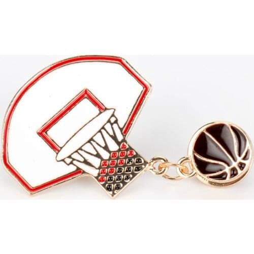 New Cute Fashion Exquisite Basketball Ball Box Frame Pin Brooch Alloy Basketball love fans Badge Pin Gift Sweater Accessories-40
