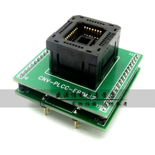 New gold-plated bouncing PLCC32 to DIP32 test seat adapter adapter seat burner SA015A1T