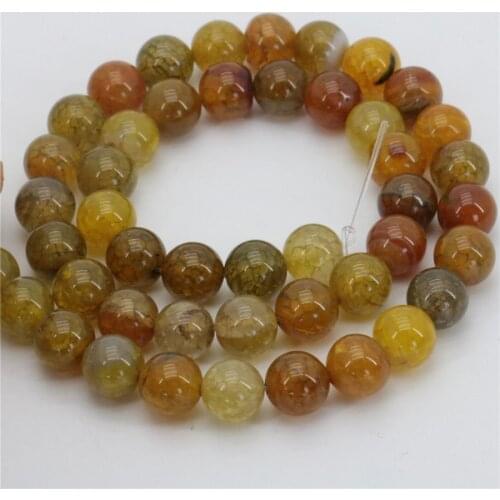 New Thermal free deliver goods wholesale and retail Beautiful 8mm DIY Manual Yellow Dragon Veins Onyx Loose Beads 15" AAA wj579