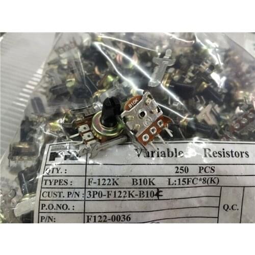 Original new 100% import F-1212K RK1212N horizontal single coupler potentiometer B10K handle 10MMF (SWITCH)